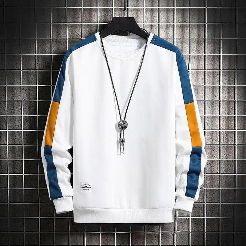 Men's Color Block Patchwork Sweatshirt | Long Sleeve Pullover
