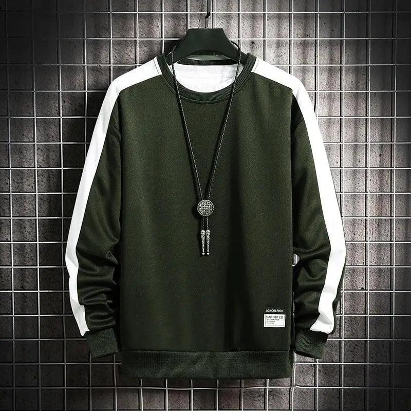 Men's Color Block Patchwork Sweatshirt | Long Sleeve Pullover
