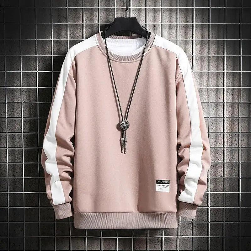 Men's Color Block Patchwork Sweatshirt | Long Sleeve Pullover