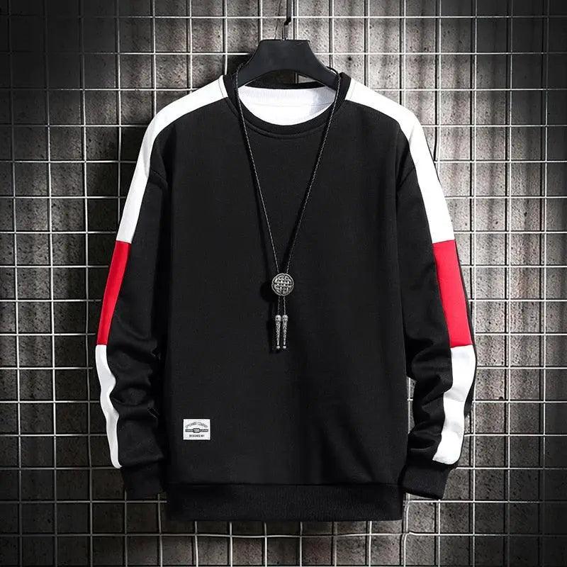 Men's Color Block Patchwork Sweatshirt | Long Sleeve Pullover