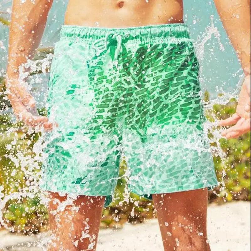 Men's Color-Changing Swim Trunks | Quick-Dry Beach Shorts | STEVVEX Fashion
