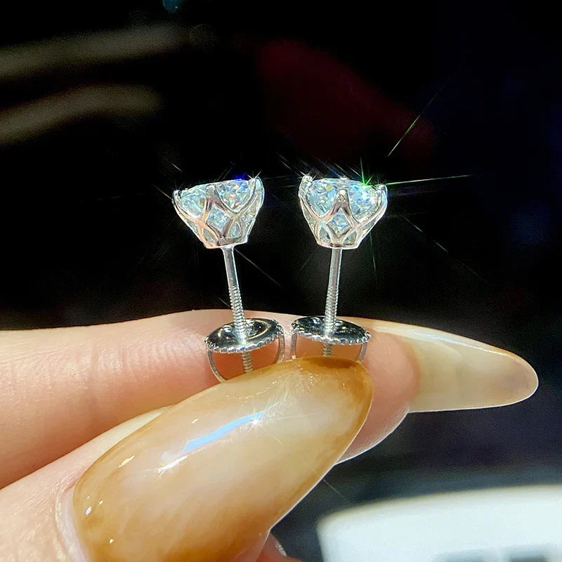 Moissanite Stud Earrings — D Color VVS1 | S925 Sterling Silver 18K Plated