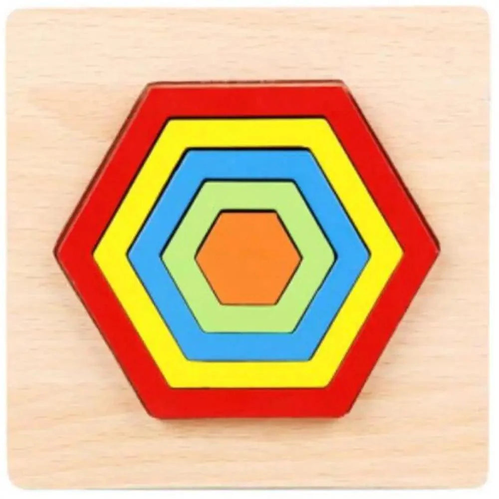 Montessori Wooden Puzzle Toy for Kids — Educational Shapes, Animals & Clock Jigsaws
