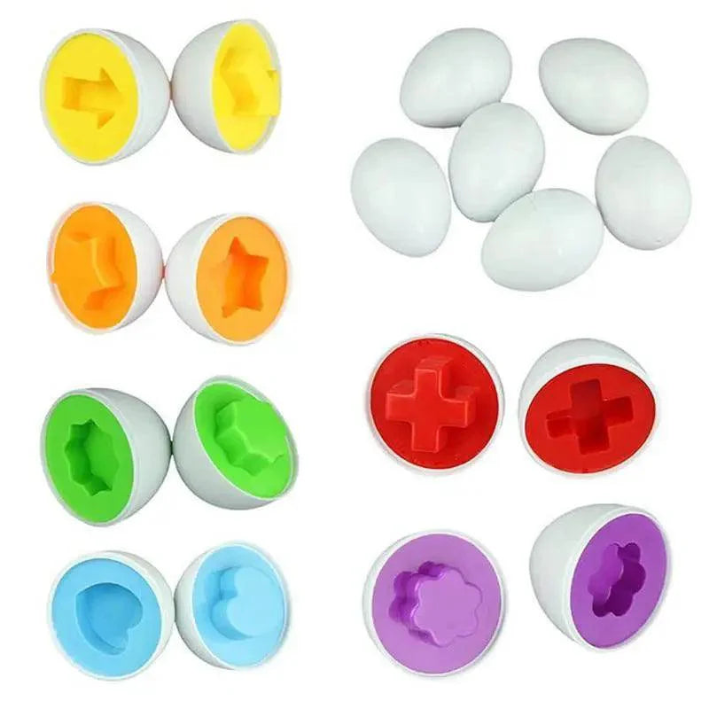 Colorful plastic shapes on a white background