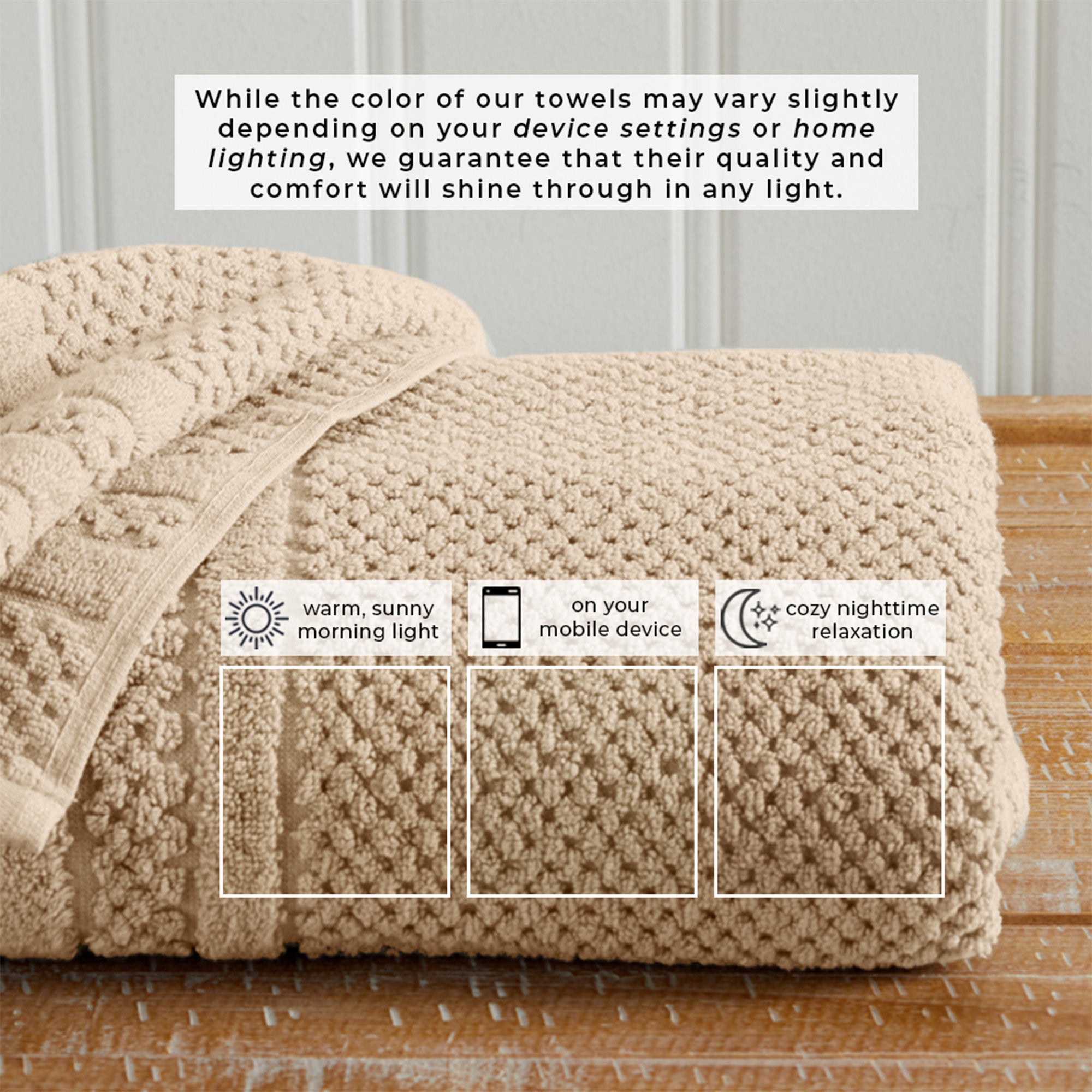Checkered Jacquard Bath Towel Set — Modern Woven Texture | Solid Color