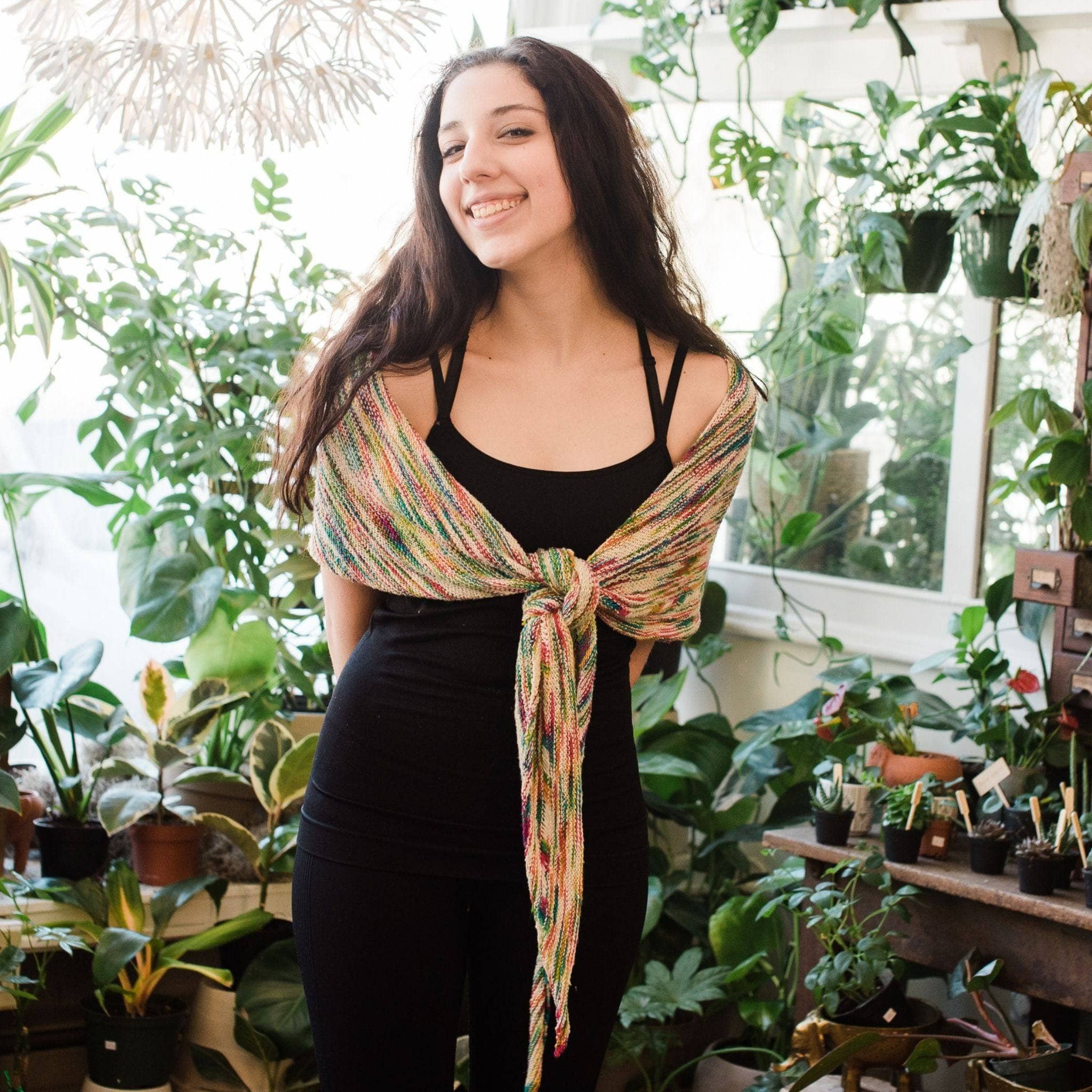 Neon Pop Shawl Knitting Pattern | Easy Colorful Lace Weight Knit Shawl