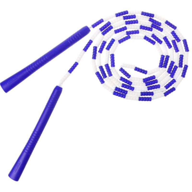 Purple and white jump rope on a white background