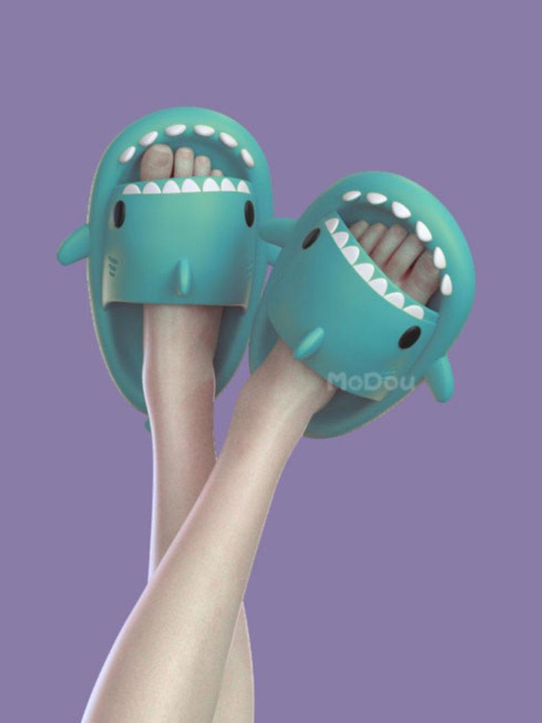 Kids Shark Slide Sandals | Lightweight Non-Slip Beach & Pool Slippers