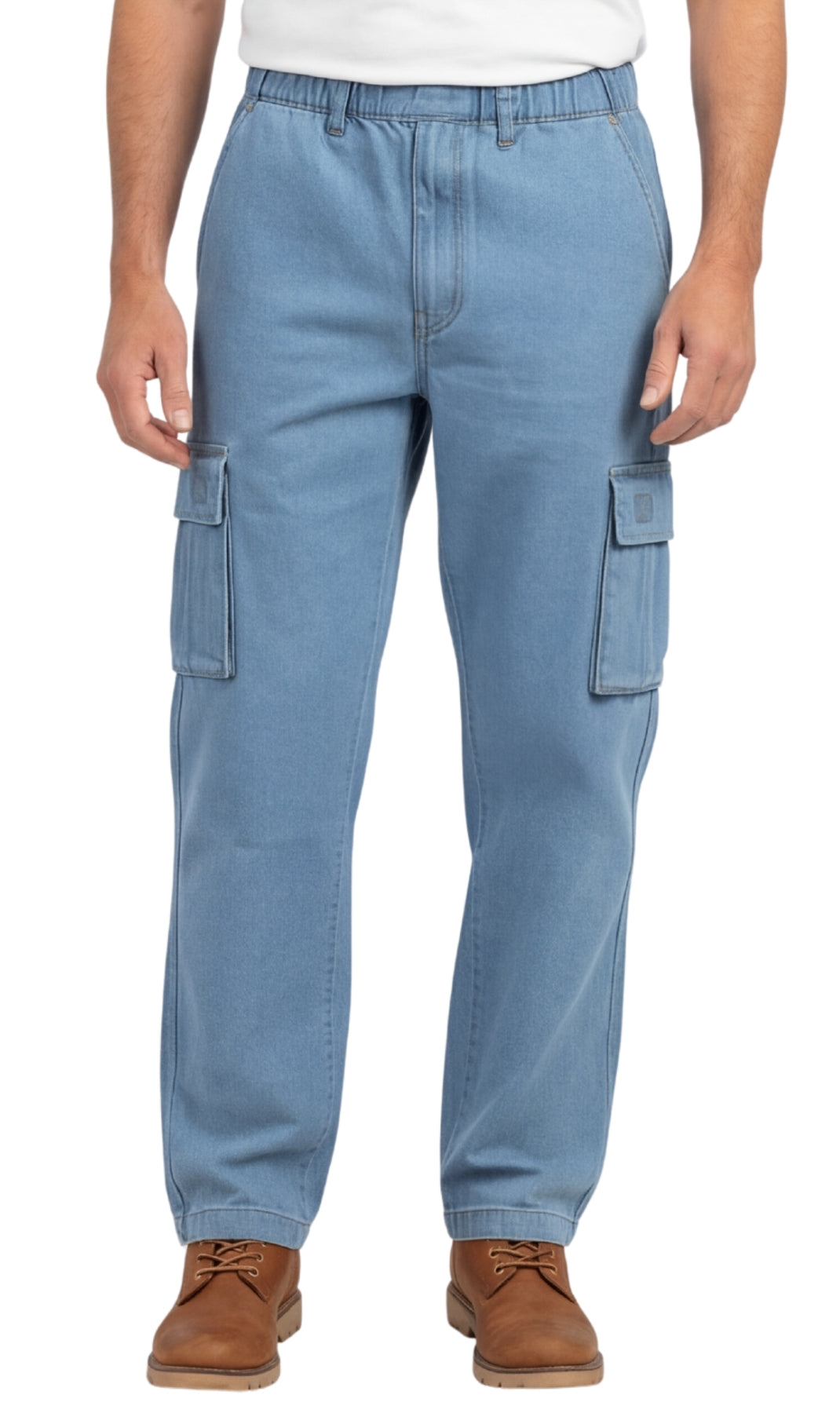 Men’s Pull-On Cargo Jeans – Relaxed Fit with Double Cargo Pockets | Street-Ready Style