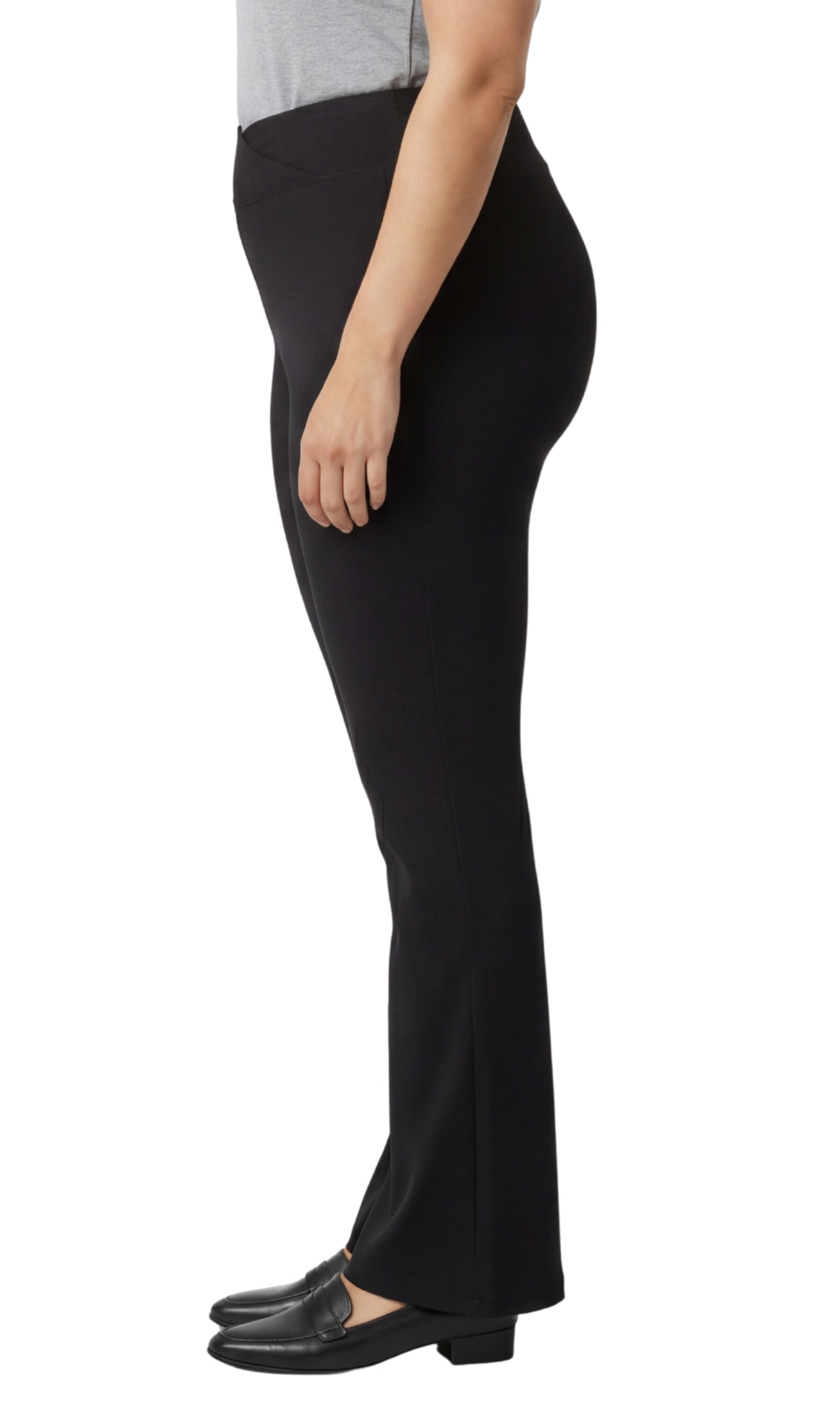 Damen-Bootcut-Leggings aus Baumwoll-Stretch – überlappende Taille, ausgestellter Saum | Größeninklusiv
