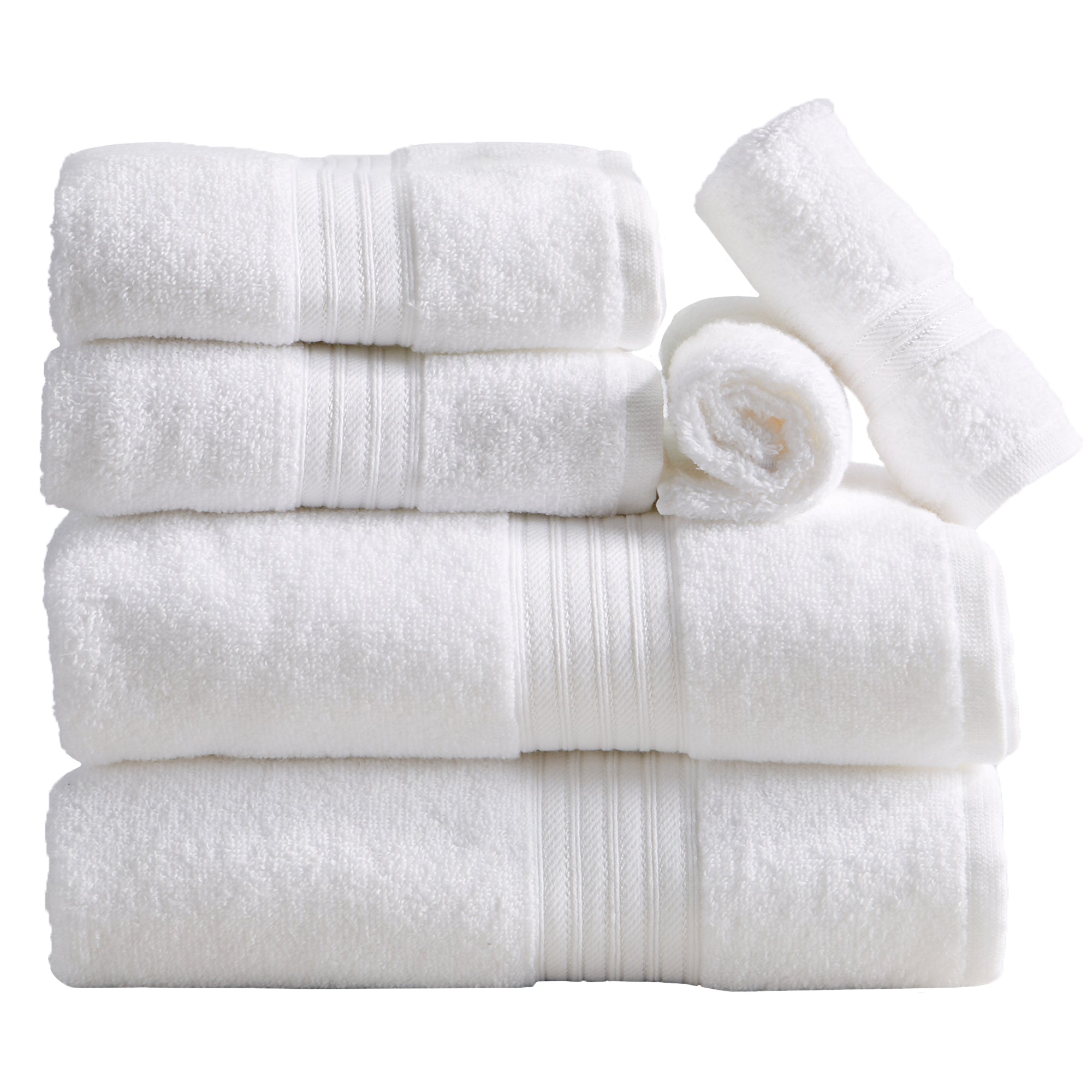 Feather Spun Cotton Bath Towels — Soft, Quick-Dry & Lightweight | Classic Bordered Style