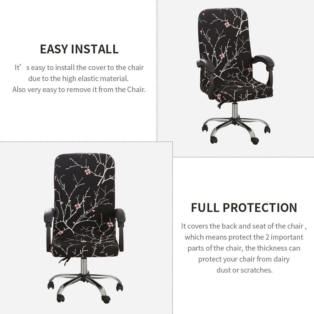 Stretch Office Chair Cover – Removable Jacquard Slipcover for Gaming & Desk Chairs