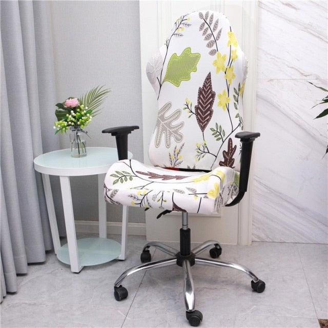 Stretch Office Chair Cover with Zipper – Printed Spandex Slipcover for Gaming & Desk Chairs