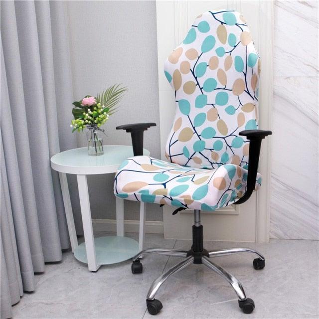 Stretch Office Chair Cover with Zipper – Printed Spandex Slipcover for Gaming & Desk Chairs