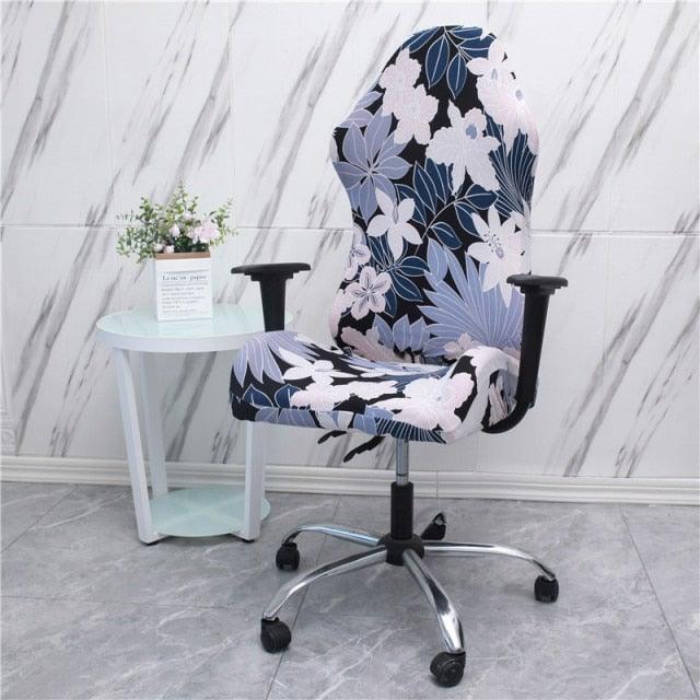 Stretch Office Chair Cover with Zipper – Printed Spandex Slipcover for Gaming & Desk Chairs