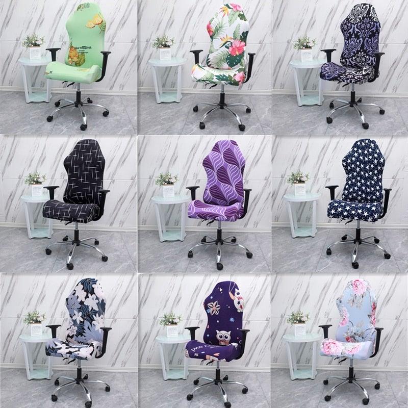 Stretch Office Chair Cover with Zipper – Printed Spandex Slipcover for Gaming & Desk Chairs