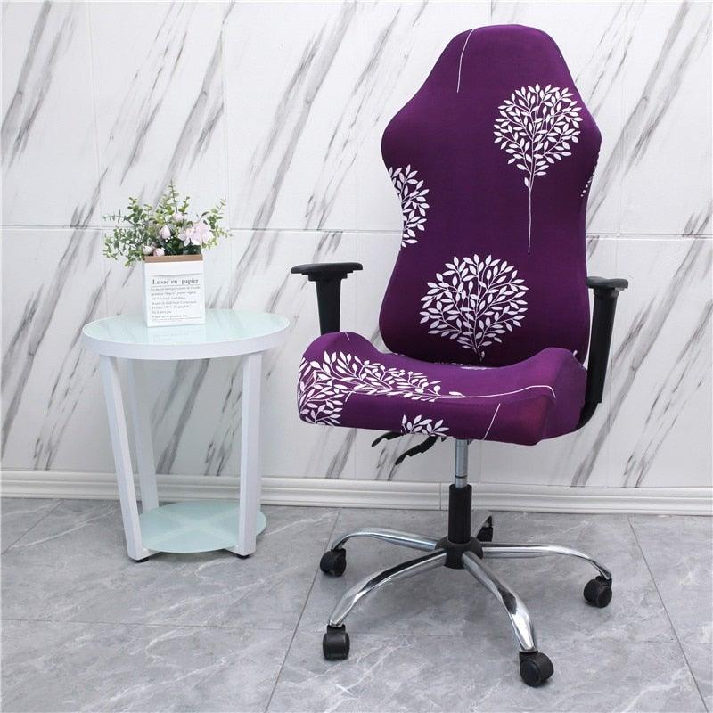 Stretch Office Chair Cover with Zipper – Printed Spandex Slipcover for Gaming & Desk Chairs