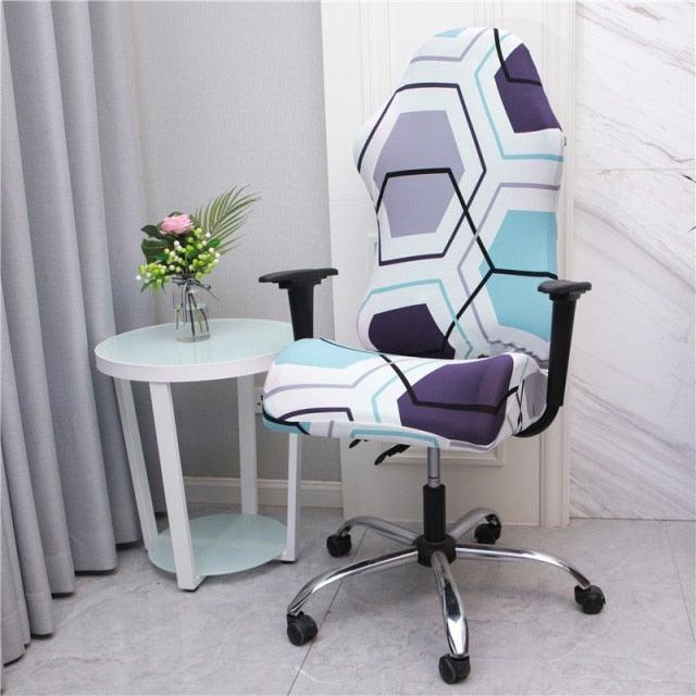Stretch Office Chair Cover with Zipper – Printed Spandex Slipcover for Gaming & Desk Chairs