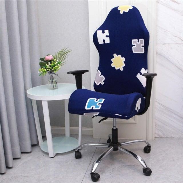 Stretch Office Chair Cover with Zipper – Printed Spandex Slipcover for Gaming & Desk Chairs