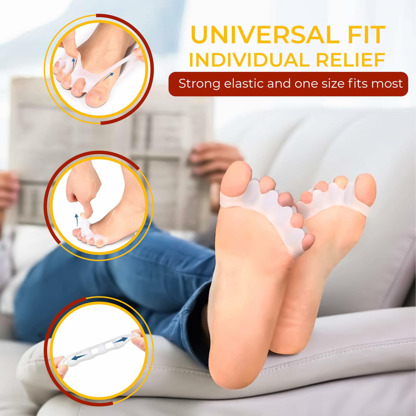 Medical-Grade Gel Toe Spacers | Bunion, Hammer Toe & Hallux Valgus Relief