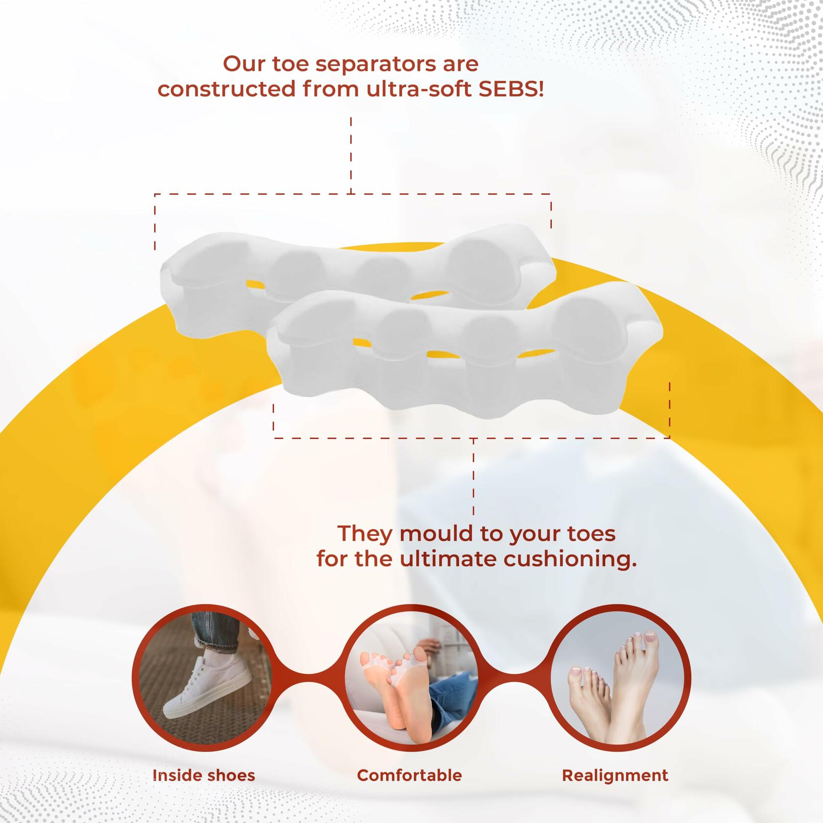 Medical-Grade Gel Toe Spacers | Bunion, Hammer Toe & Hallux Valgus Relief