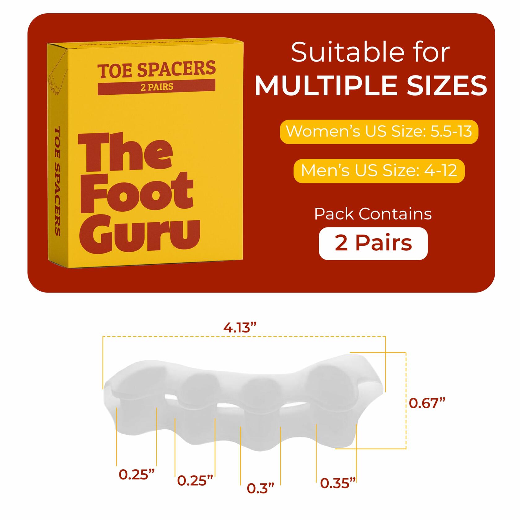 Medical-Grade Gel Toe Spacers | Bunion, Hammer Toe & Hallux Valgus Relief