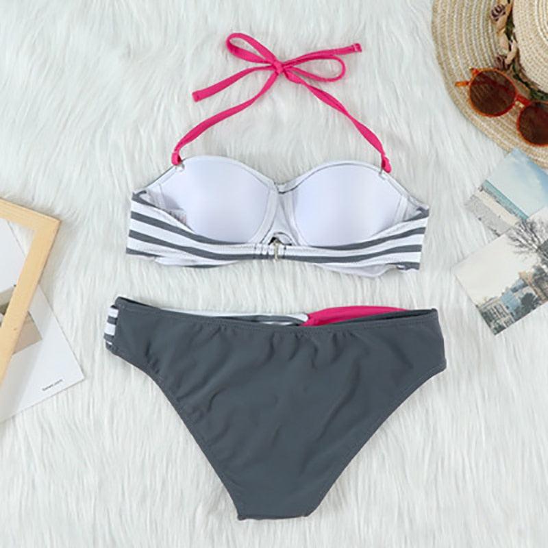 Women's High-Waist Bikini Set — Push-Up Top, Boy Shorts | 21 Colors | S–XXL