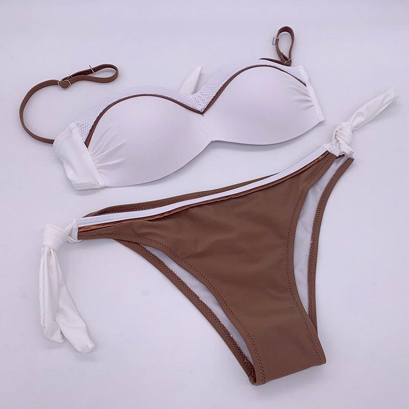 Women's High-Waist Bikini Set — Push-Up Top, Boy Shorts | 21 Colors | S–XXL