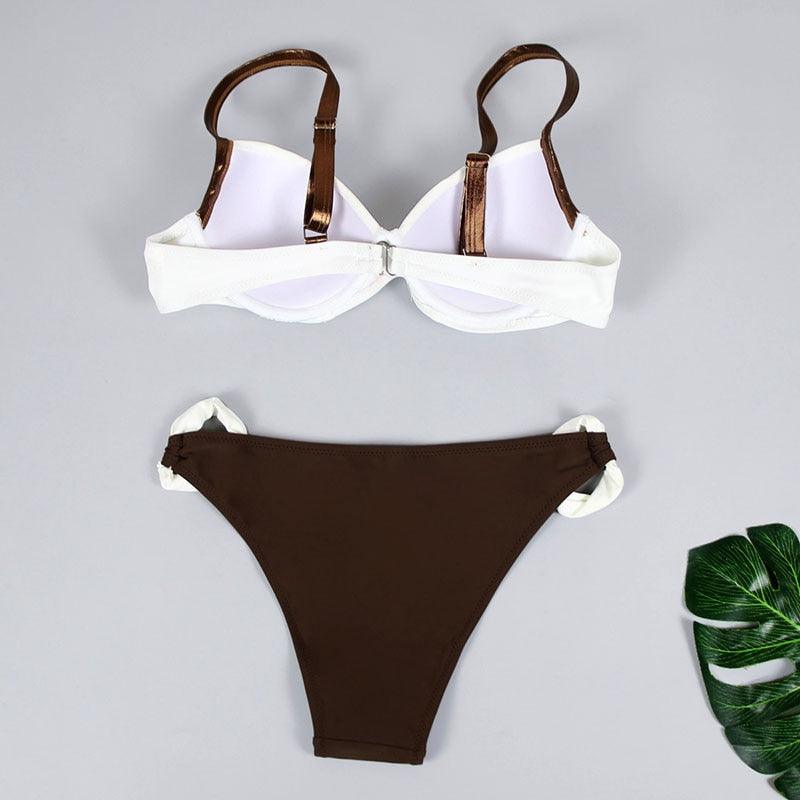 Women's High-Waist Bikini Set — Push-Up Top, Boy Shorts | 21 Colors | S–XXL