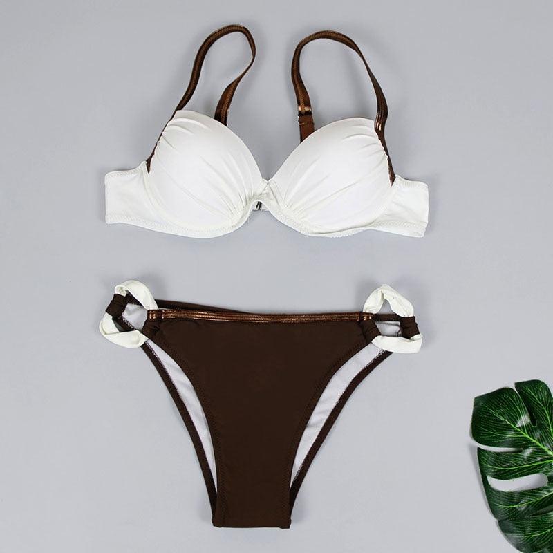 Women's High-Waist Bikini Set — Push-Up Top, Boy Shorts | 21 Colors | S–XXL