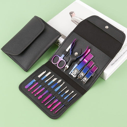 16-teiliges Maniküre-Set – Nagelknipser- und Pflegeset mit Etui