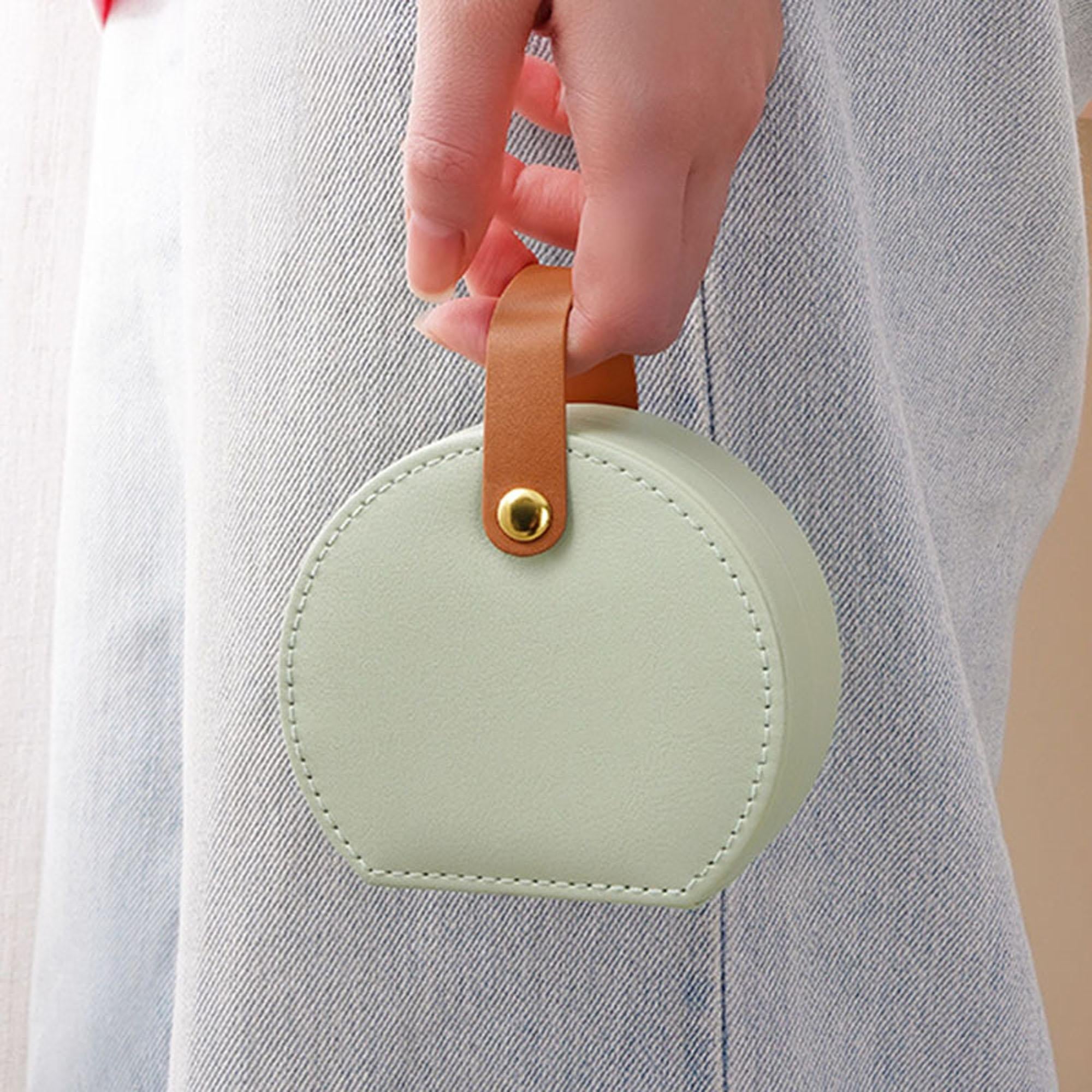 Mini Travel Jewelry Box Organizer – PU Leather | Compact Ring & Earring Case