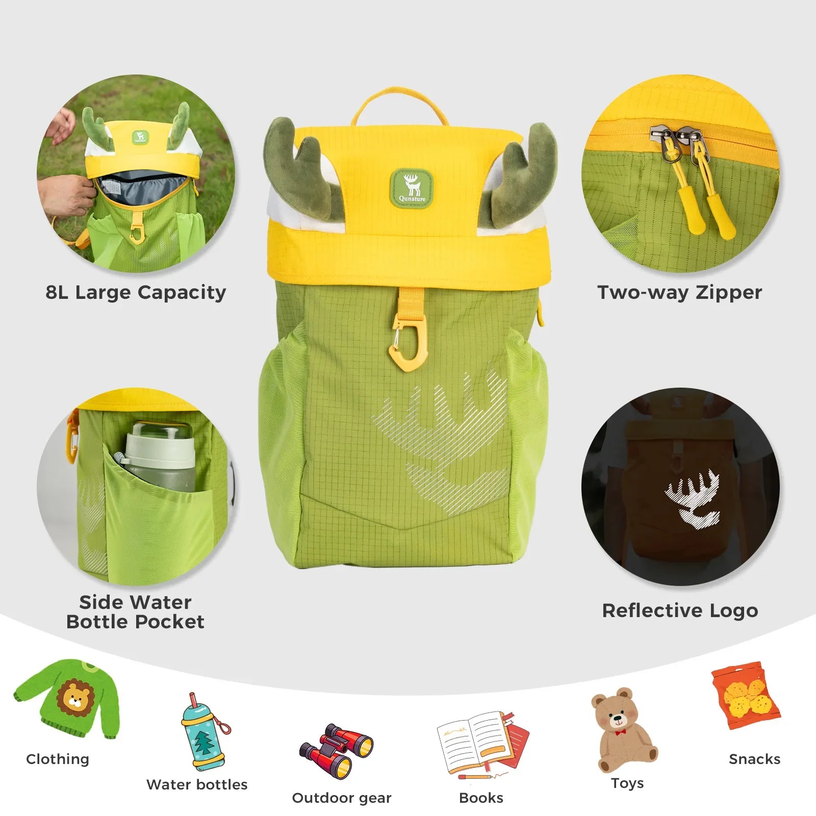 Kids Lightweight Backpack – 8L with Air-Mesh Straps & Safety Features