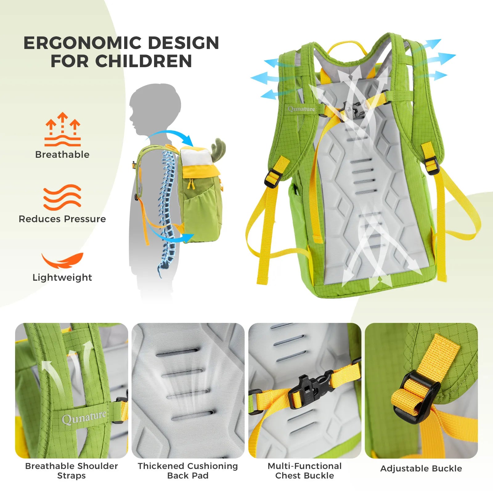 Kids Lightweight Backpack – 8L with Air-Mesh Straps & Safety Features