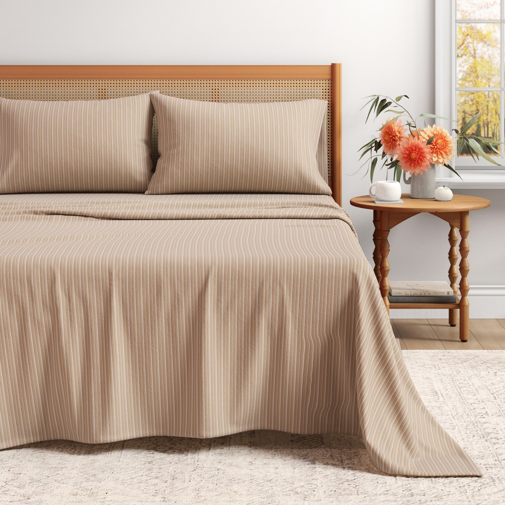 Turkish Cotton Flannel Sheet Set — Plaid & Stripe, Double-Brushed | OEKO-TEX® Certified