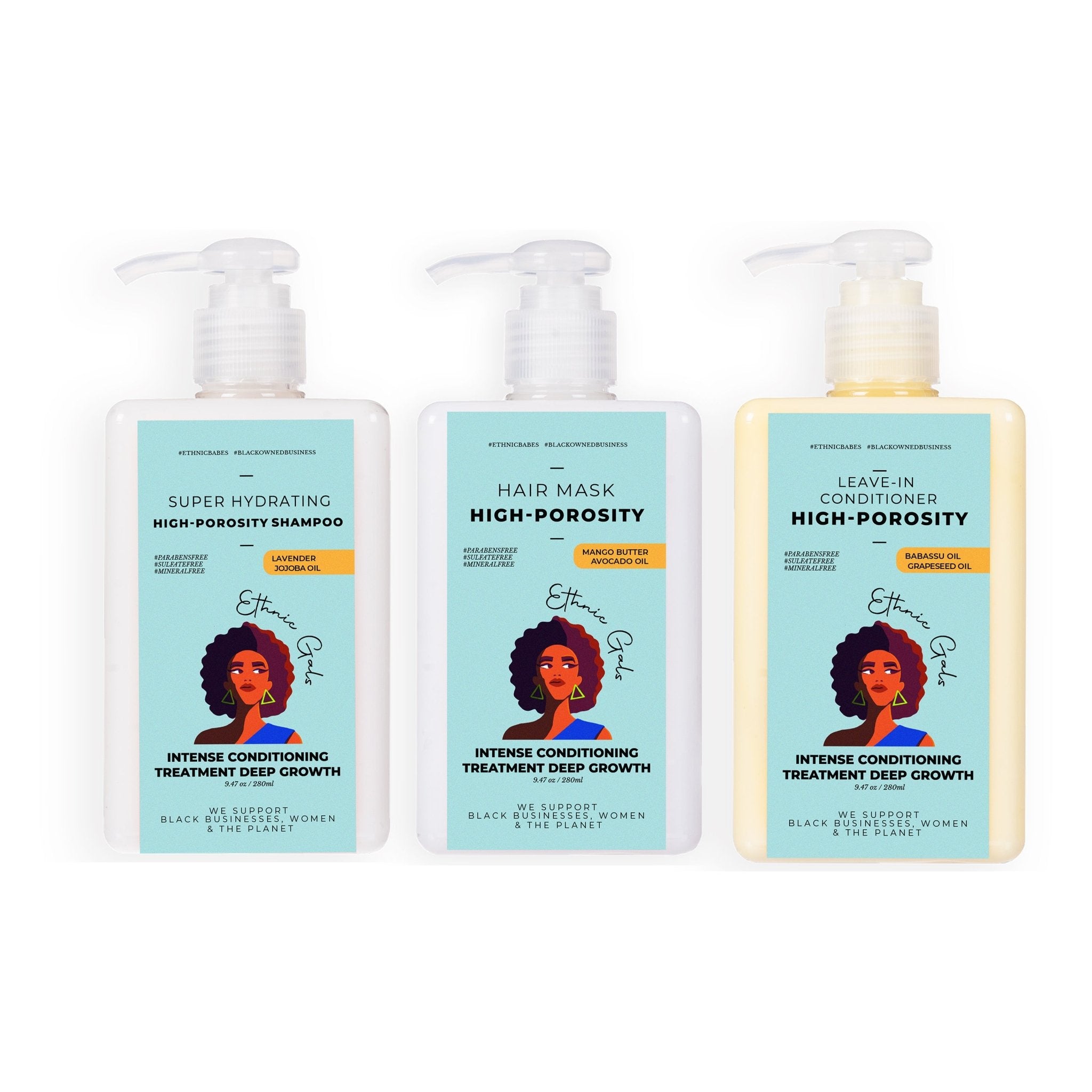 High Porosity Hair Care Bundle | Shampoo, Mask & Leave-In + FREE Miracle Oil
