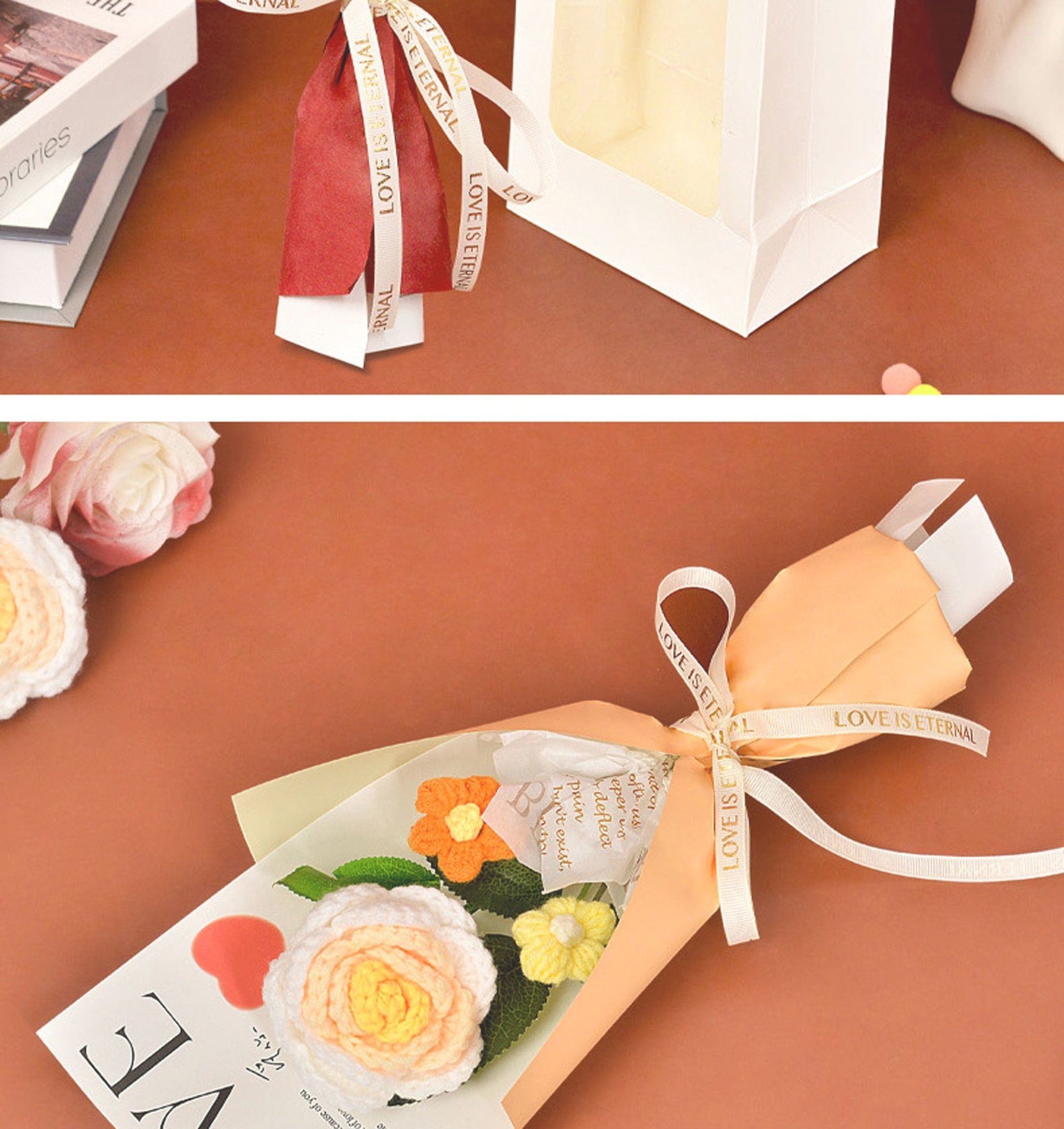 Gehäkeltes Rosenbouquet Romantisches Geschenk für Freundin oder Muttertag