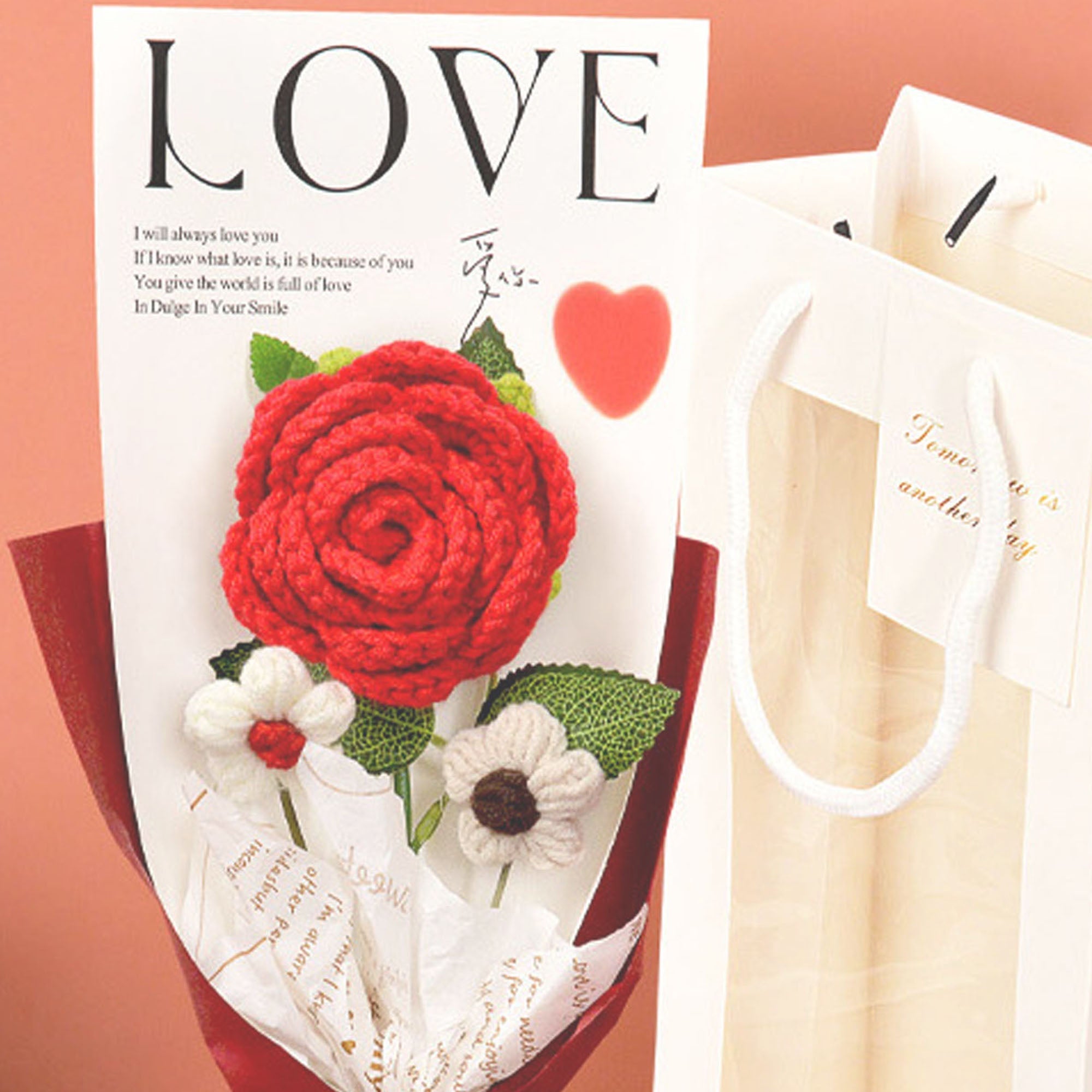 Gehäkeltes Rosenbouquet Romantisches Geschenk für Freundin oder Muttertag