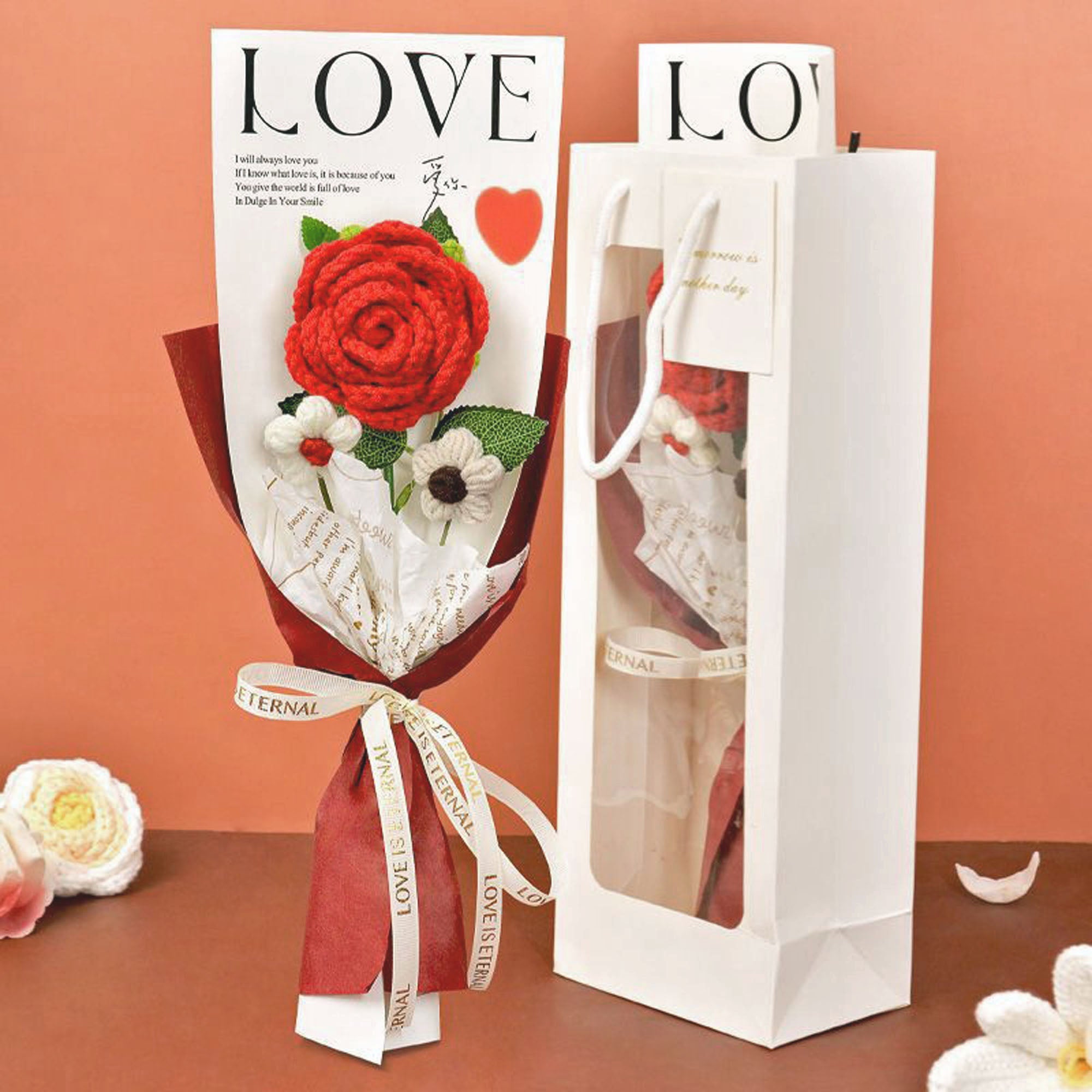 Gehäkeltes Rosenbouquet Romantisches Geschenk für Freundin oder Muttertag