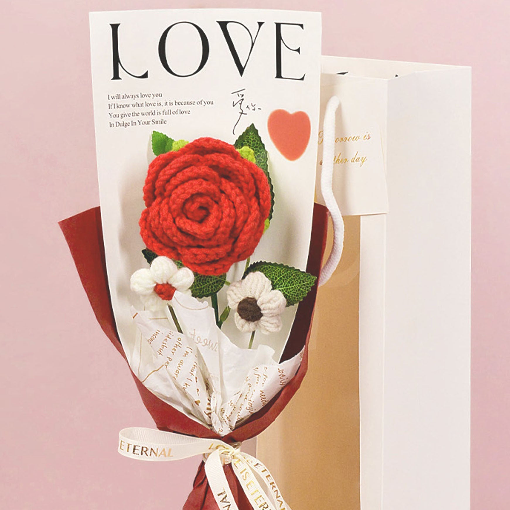 Gehäkeltes Rosenbouquet Romantisches Geschenk für Freundin oder Muttertag