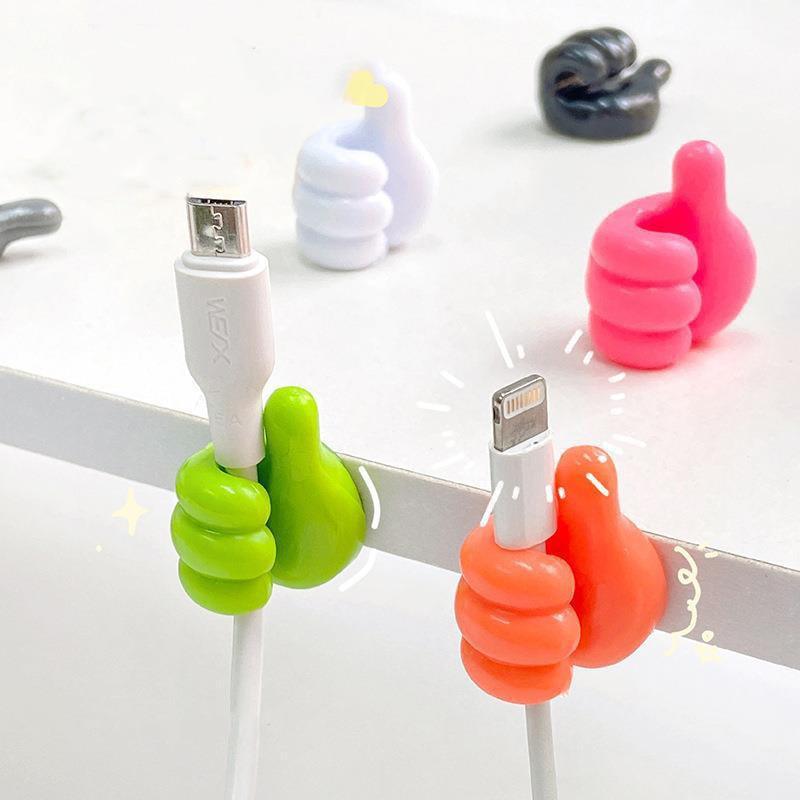 Silicone Thumb Hook – Self-Adhesive Wall Hook & Cable Clip Organizer
