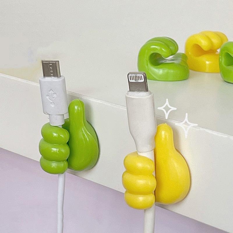 Silicone Thumb Hook – Self-Adhesive Wall Hook & Cable Clip Organizer