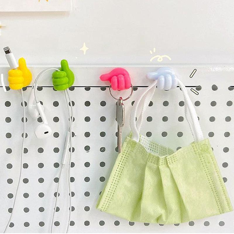 Silicone Thumb Hook – Self-Adhesive Wall Hook & Cable Clip Organizer