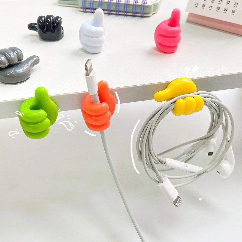 Silicone Thumb Hook – Self-Adhesive Wall Hook & Cable Clip Organizer