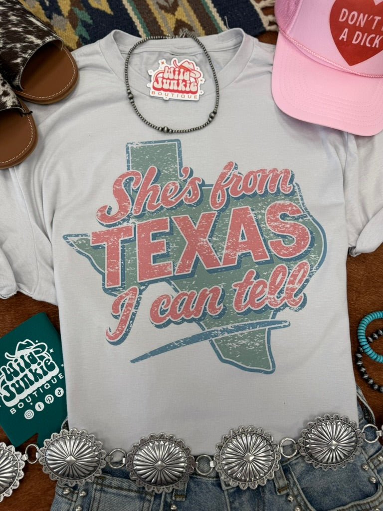 She's From Texas I Can Tell Graphic Tee — Unisex Cotton Tee