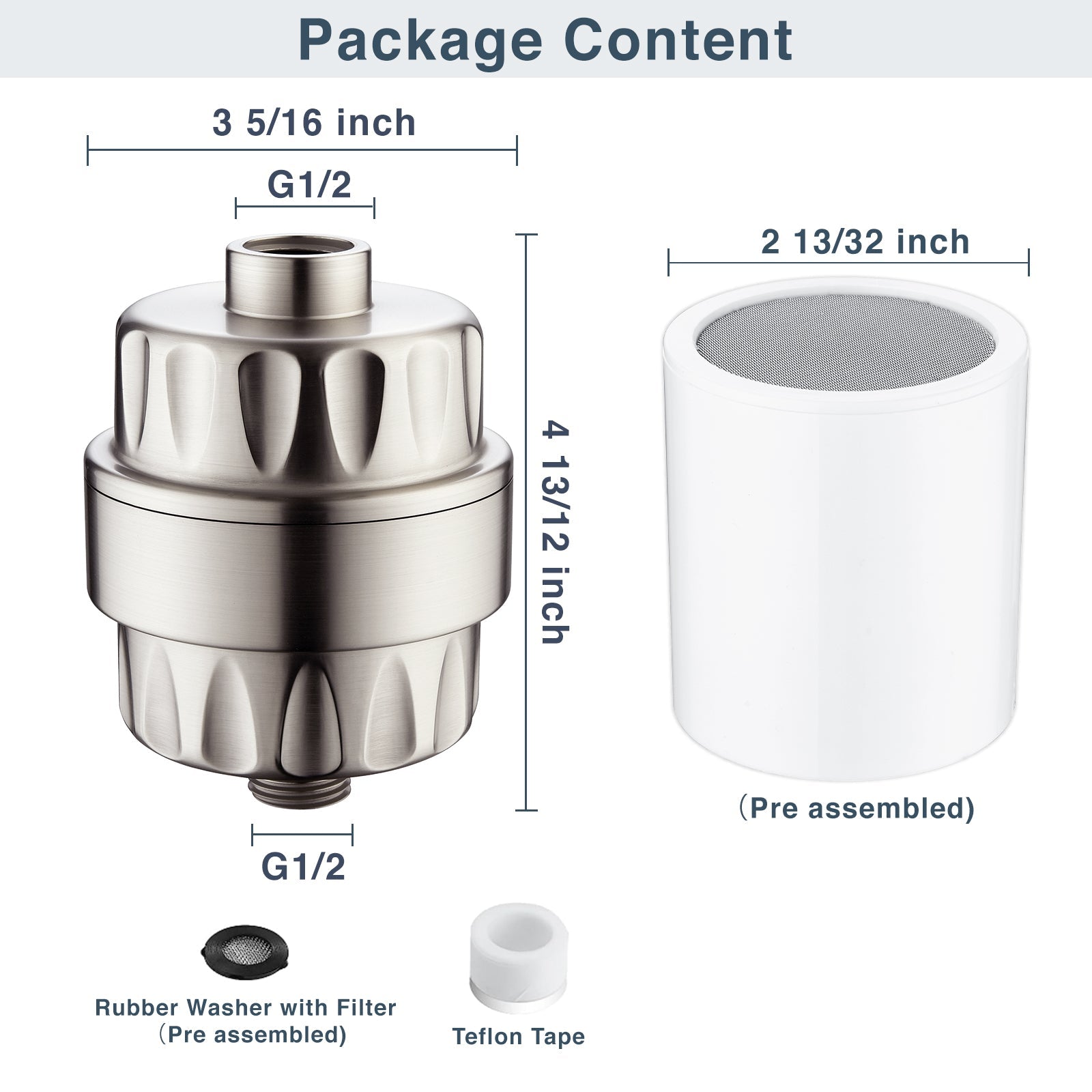 Universal Shower Head Filter | 4-in-1 Filtration | Chlorine & Heavy Metal Removal