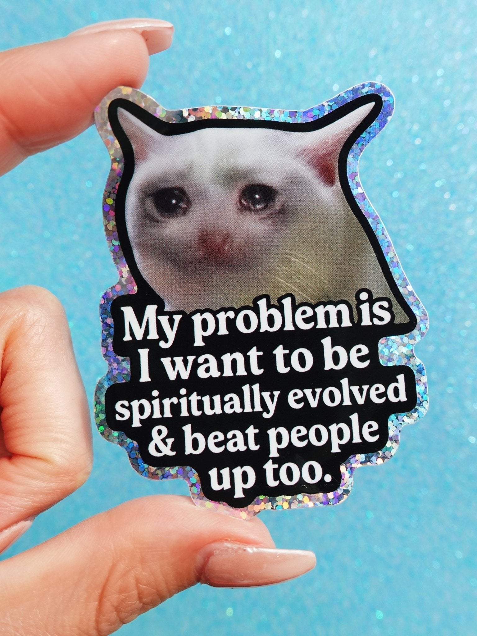 Spiritually Evolved Cat — Funny Vinyl Sticker