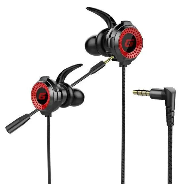 STEVVEX Gaming Earbuds with Dual Detachable Microphone — Wired, Noise Reduction, 3.5mm