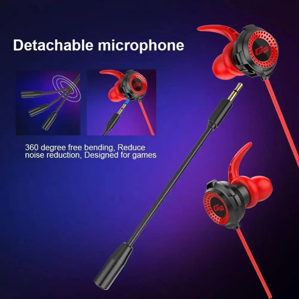 STEVVEX Gaming Earbuds with Dual Detachable Microphone — Wired, Noise Reduction, 3.5mm