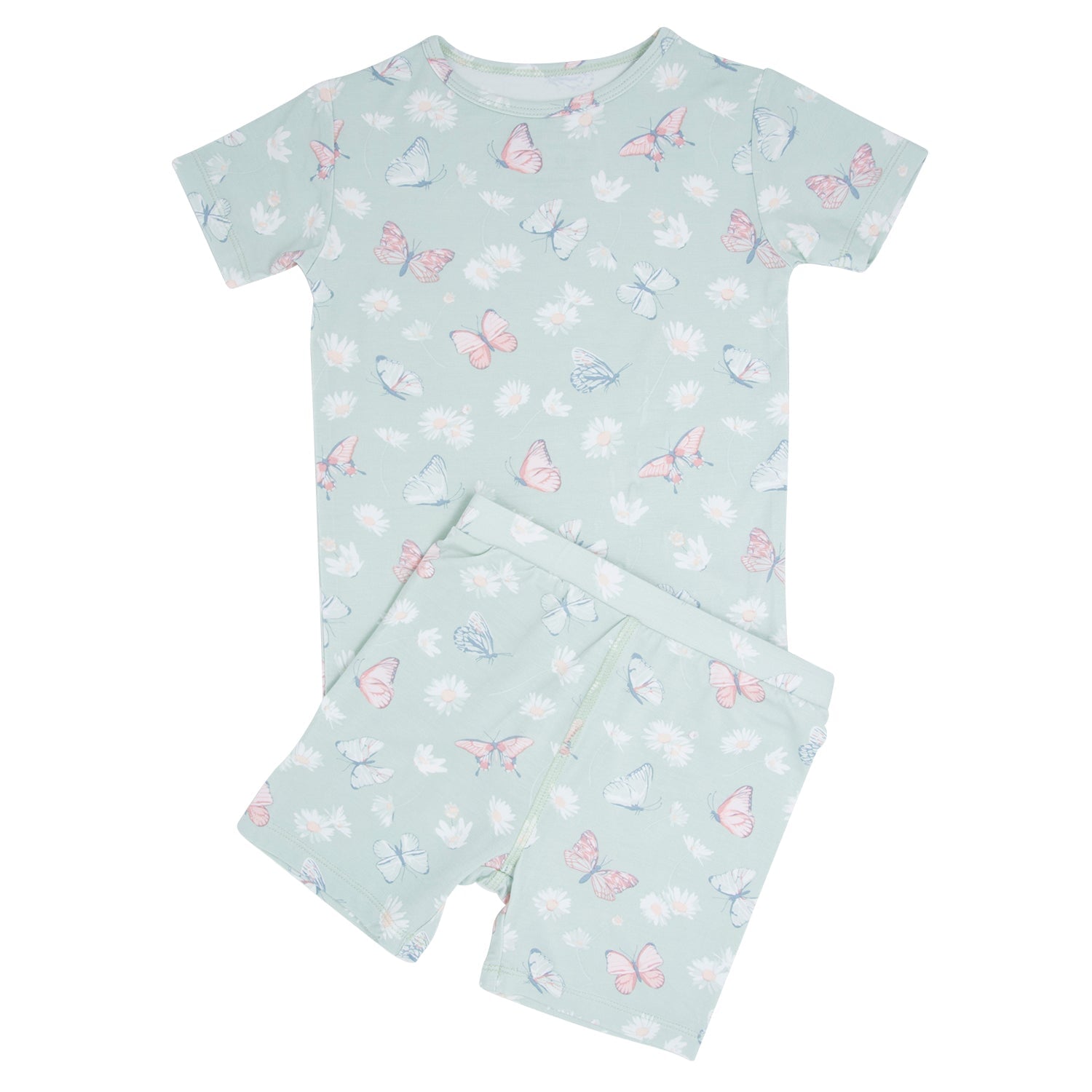 Minz-Schmetterling Gänseblümchen Bambus Sommer Schlafanzug-Set
